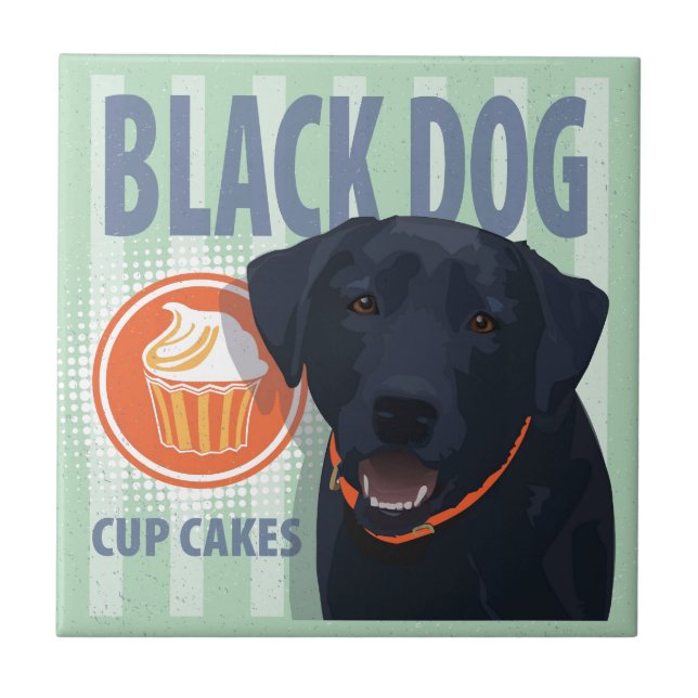 Black Dog Cup Cakes Fliese (Vorderseite)