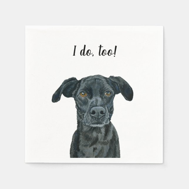 Black Dog Custom Cocktail Napkin Serviette (Vorderseite)