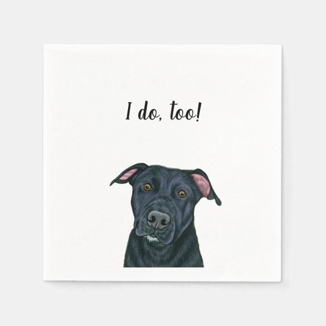 Black Dog Custom Cocktail Napkin Serviette (Vorderseite)