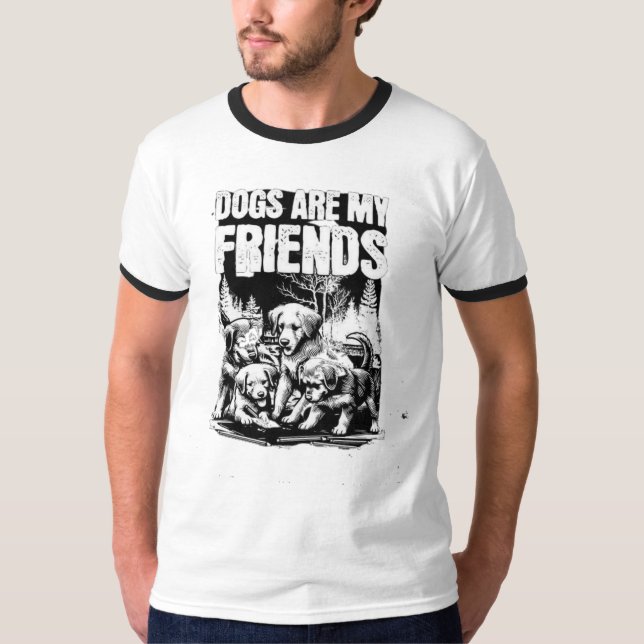 Black Dog Design Style: Men Basic Ringer T - Shirt (Vorderseite)