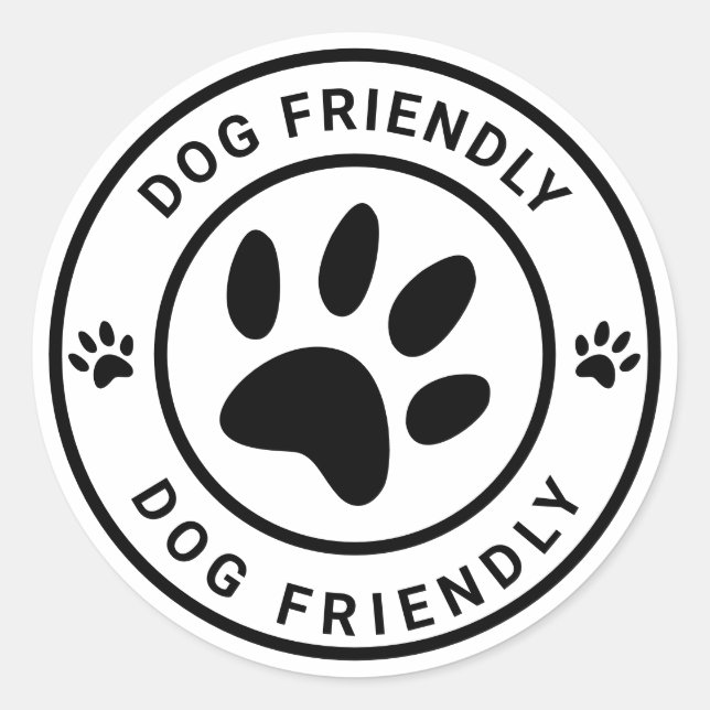 Black Dog Friendly Coffee Café Begrüßung Runder Aufkleber (Vorderseite)