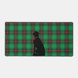 Black Dog Labrador Green Scottish Pattern Desk Mat Schreibtischunterlage