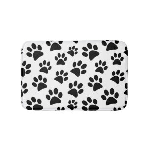 Black Dog Paw Druckt Muster Bath Mat Badematte