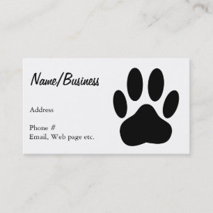 Black Dog Paw Print Custom Visitenkarte