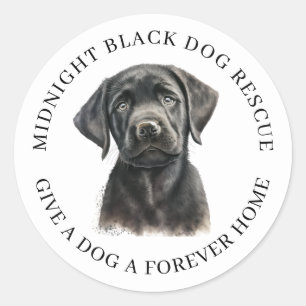 Black Dog Rescue Organisation Runder Aufkleber