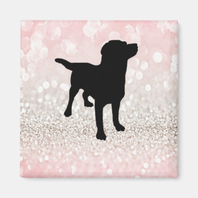 Black Dog Sparkle Magnet (Vorne)