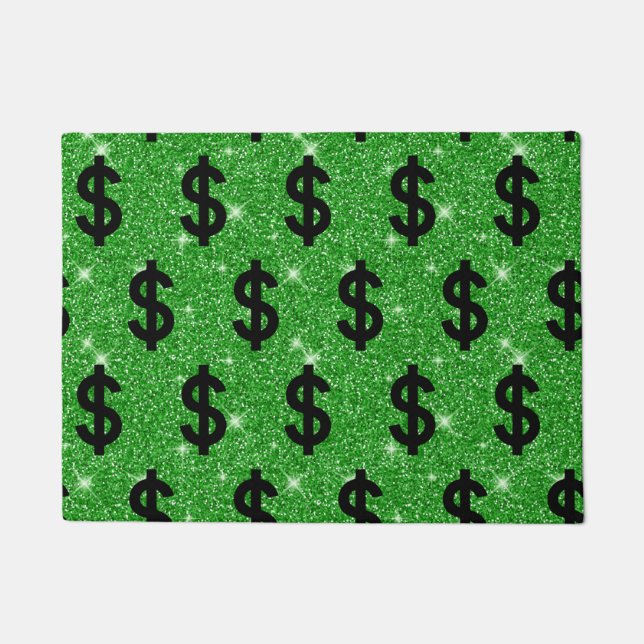 Black Dollar Sign Money Unternehmer Wall Street Fußmatte (Vorderseite)