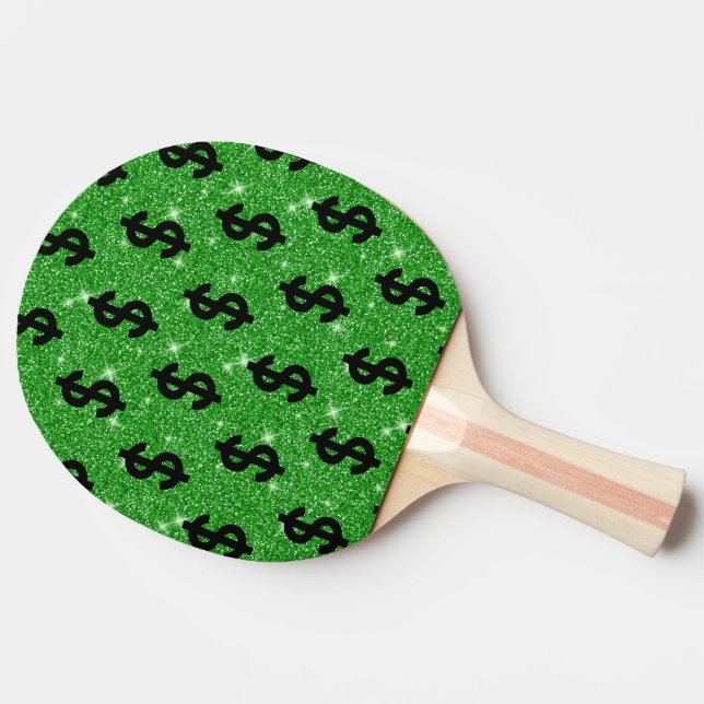 Black Dollar Sign Money Unternehmer Wall Street Tischtennis Schläger (Seitenansicht)