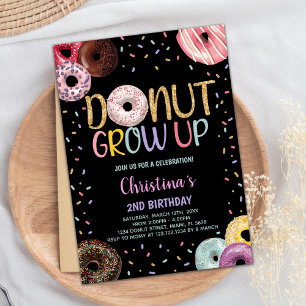 Black Donuts Geburtstagseinladungen Einladung