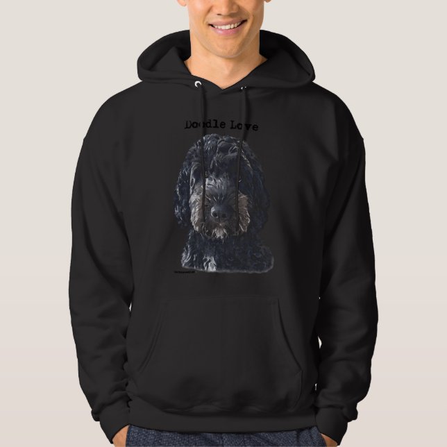 Black Doodle Dog Hoodie (Vorderseite)