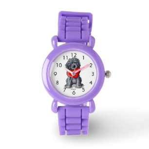 Black DOODLEMOJI Heart Watch Armbanduhr