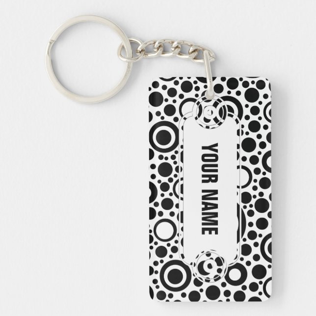 Black Dots & Circle Pattern + your text & backgr. (Devant)