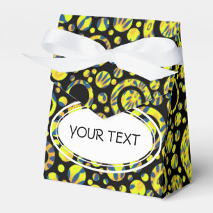 Black Dots & Circles Grid + Ihr Backgr. & Text Geschenkschachtel