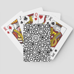 Black Dots & Circles Grid + Ihr Backgr. & Text Spielkarten