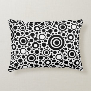 Black Dots & Circles Grid + Ihr Backgr. Zierkissen