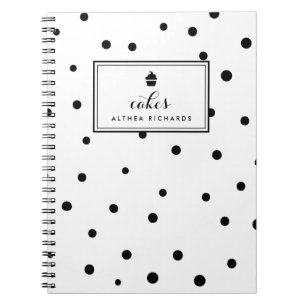 Black Dots Muster Backen Rezept Notebook Notizblock