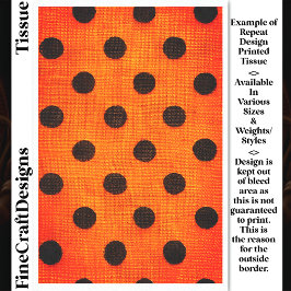 Black Dots on Orange Repeat Design DW2F Decoupage Seidenpapier