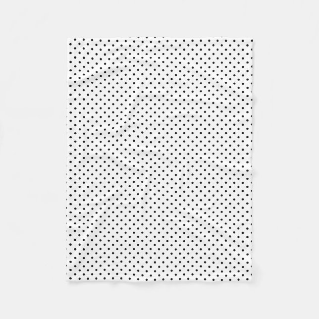 Black Dots White Polka Dot Fleecedecke (Vorderseite)