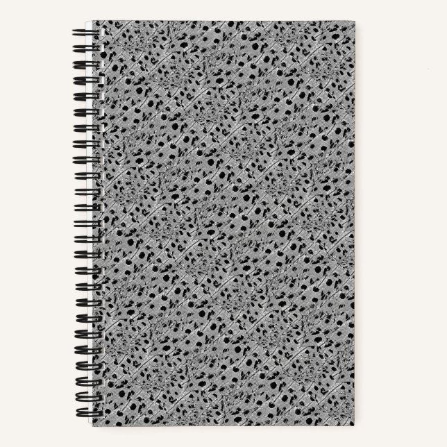 Black Dotted Spiral Notebook Notizbuch (Vorderseite)