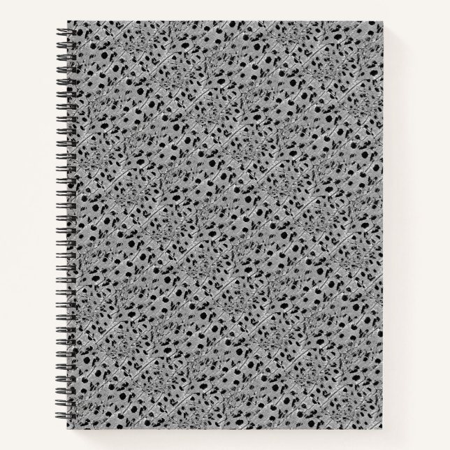 Black Dotted Spiral Notebook Notizbuch (Vorderseite)