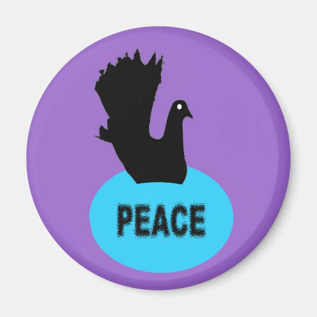 Black Dove Peace Magnet (Vorne)
