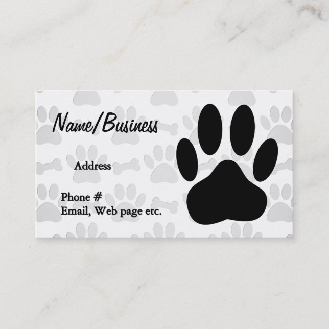 Black Dow Pfow Print und Knochen Custom Visitenkarte (Vorderseite)