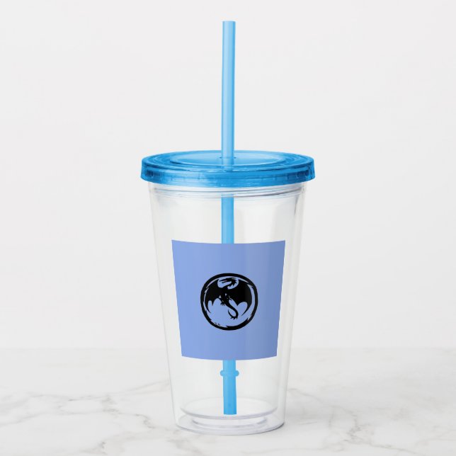 Black Dragon blue Acryltumbler Acryltrinkbecher (Vorderseite)