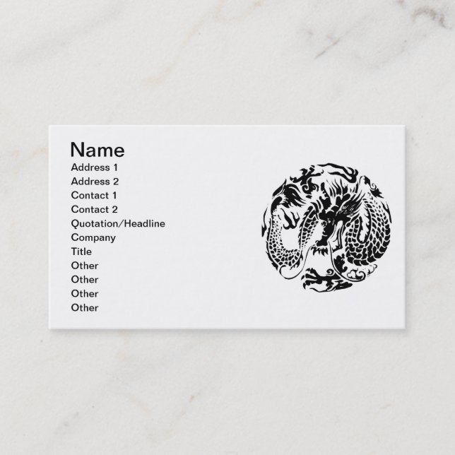 Black Dragon Business Card Visitenkarte (Vorderseite)