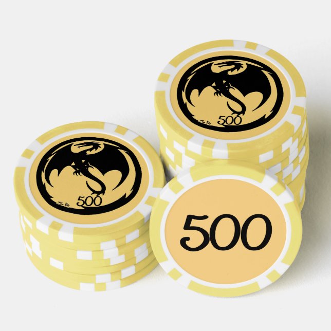 Black Dragon gold 500 gestreifter Poker Chip (Stapel)