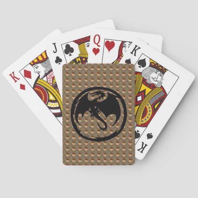 Black Dragon Gold Indent Poker Spielkarten (Rückseite)