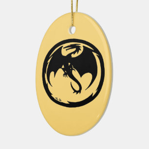 Black Dragon Gold Keramik Ornament