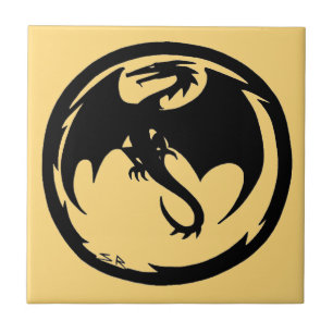 Black Dragon Gold kleine Fliese
