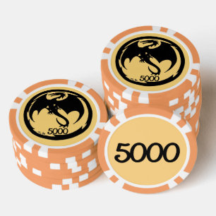 Black Dragon gold orange 5000 gestreifter Poker Ch Pokerchips
