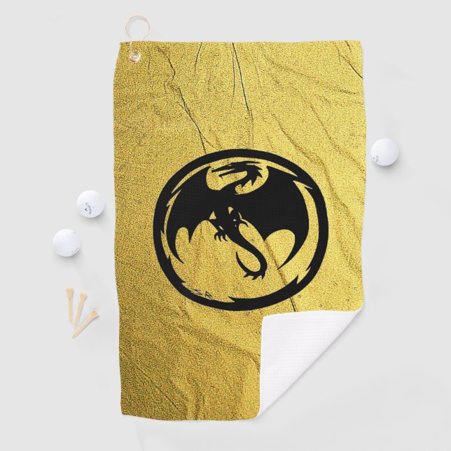 Black Dragon Gold Vein Golfhandtuch (Insitu)