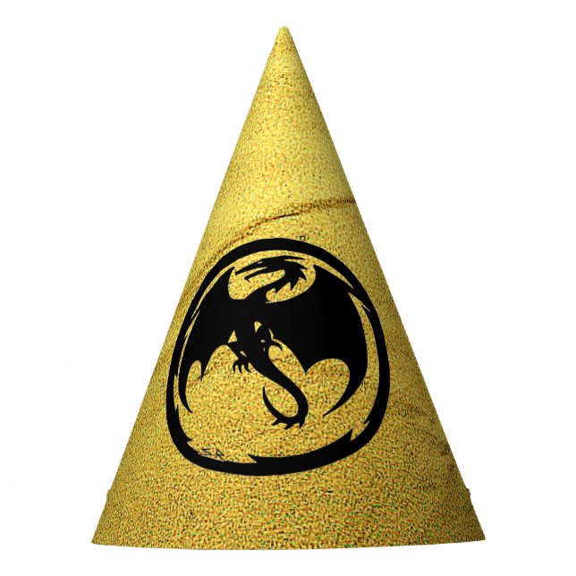 Black Dragon Gold Vein Party Hüte Partyhütchen (Vorderseite)