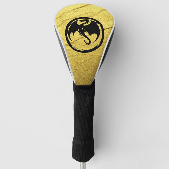 Black Dragon Gold Vin Golf Treiber Abdeckung Golf Headcover (Vorderseite)