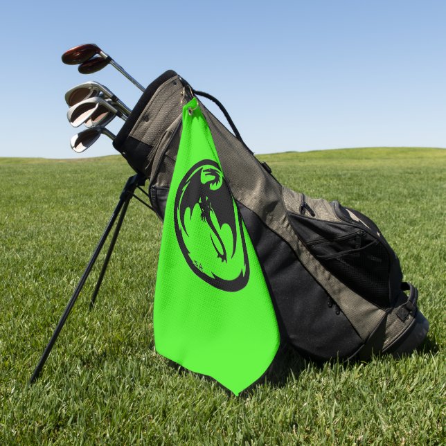 Black Dragon Green Golfhandtuch (Gras)