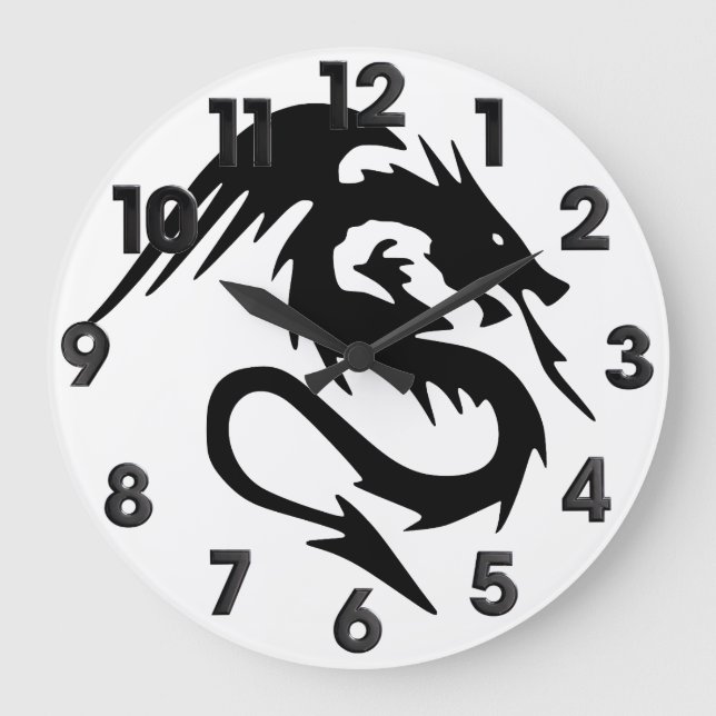 Black dragon große wanduhr (Vorderseite)