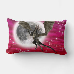 Black Dragon - Mythische Fantasie Kreatur Roter Hi Lendenkissen
