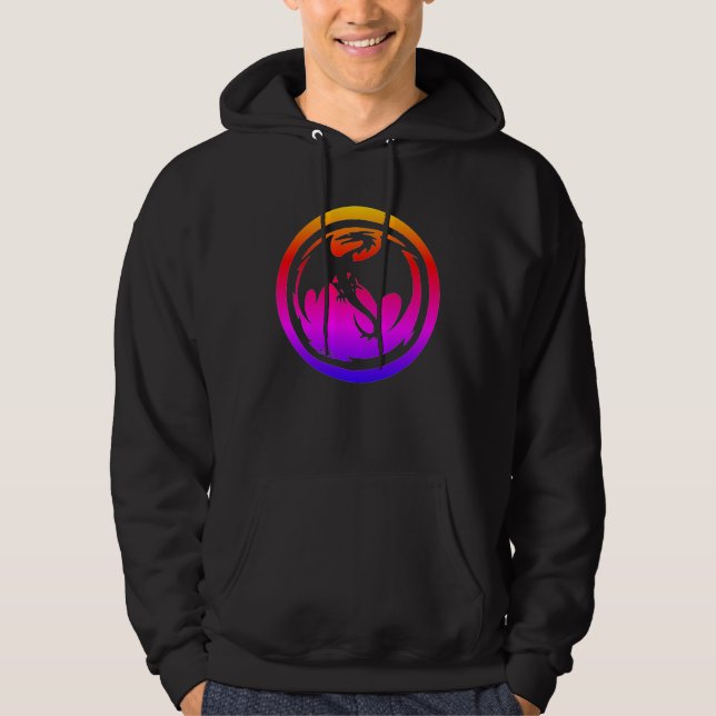Black Dragon neon men black hooded sweatshirt (Vorderseite)
