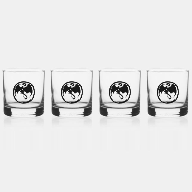 Black Dragon rocks Set von 4 Whiskyglas (Vorderseite)