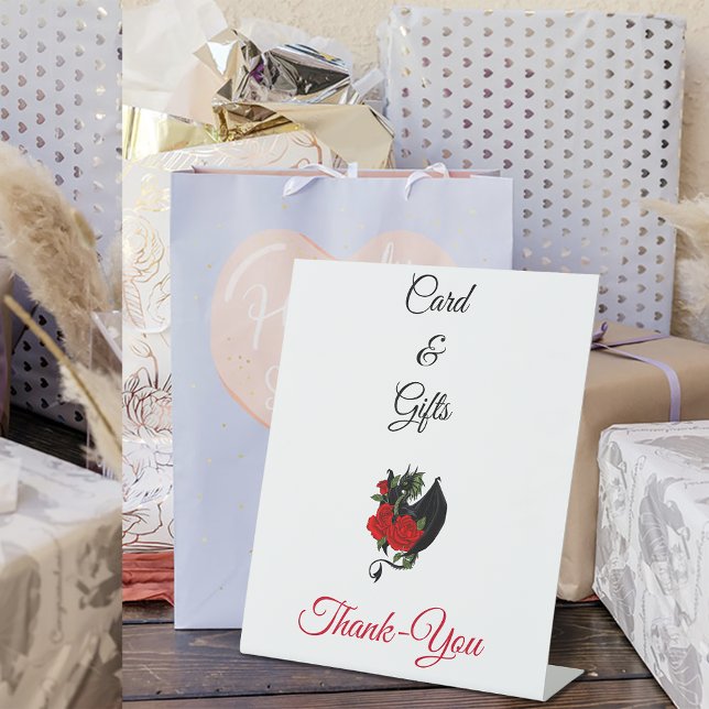 Black Dragon Rote Rose Fantasy Sockelschild (Von Creator hochgeladen)