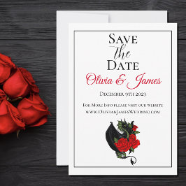 Black Dragon Rote Rosen Fantasy Wedding Save The Date