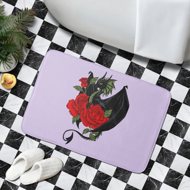 Black Dragon Rote Rosen Lavender Badematte (Von Creator hochgeladen)