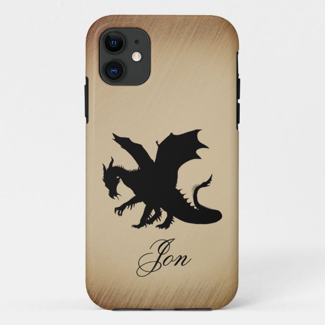 Black Dragon Rustic Background Personal Case-Mate iPhone Hülle (Rückseite)