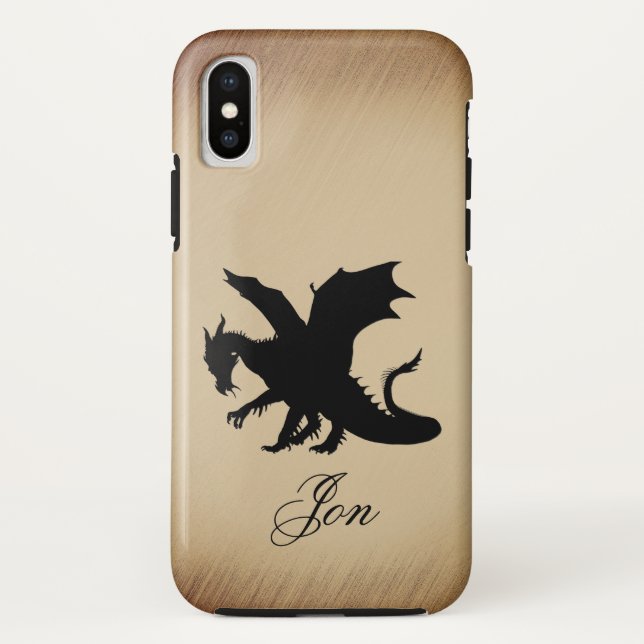 Black Dragon Rustic Background Personal Case-Mate iPhone Hülle (Rückseite)