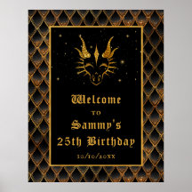 Black Dragon Scales Gold Geburtstagsparty Willkomm