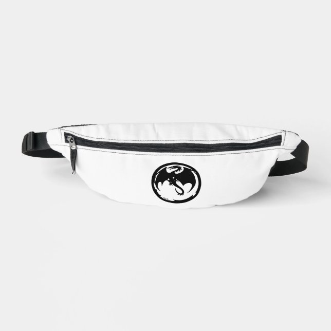Black Dragon White Fanny Pack Bauchtasche (Vorderseite)