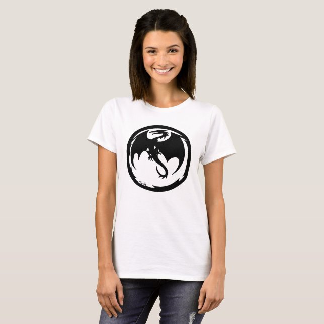 Black Dragon Women White T - Shirt (Vorne ganz)