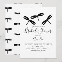 Black Dragonflies Bridal Dusche Einladung